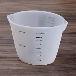 White Silicone Measuring Cups, with Scale & Double Spout, Resin Craft Mixing Tools, White, 140x95x100mm, Inner Diameter: 138x90mm, Capacity: 500ml(16.91fl. oz)