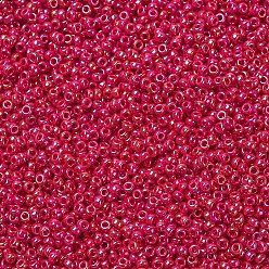 (RR476) Opaque Red AB MIYUKI Round Rocailles Beads, Japanese Seed Beads, (RR476) Opaque Red AB, 11/0, 2x1.3mm, Hole: 0.8mm, about 1100pcs/bottle, 10g/bottle