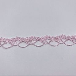 Pink Polyester Lace Trims, Flower Tassel Ribbon for Sewing and Art Craft Projects, Pink, 3/4 inch(20mm)