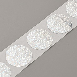 Polka Dot Рулоны голографических скретч-наклеек для животных, лазерные 1 круглые наклейки для игр с кодом размера, полька точка рисунок, 28x0.1 мм, наклейка: 25 мм, 300шт / рулон