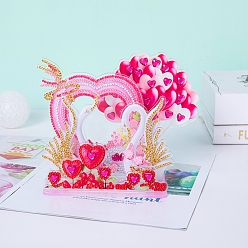 Heart 3D Puzzle Display Decoration Diamond Painting Beginner Kits, including Rhinestone Bag, Tools, Valentine's Day Theme, Heart, 150x130~150mm