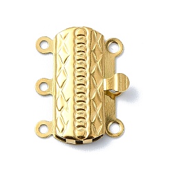 Real 18K Gold Plated Ion Plating(IP) 304 Stainless Steel Box Clasp, Real 18K Gold Plated, 19x15.5mm, Hole: 1.6mm