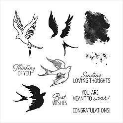Bird Clear Silicone Stamps, for DIY Scrapbooking, Photo Album Decorative, Cards Making, Bird, 140x140mm