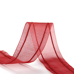 Red Flat Nylon Chiffon Ribbon, for DIY Jewelry Making, Gift Packaging, Red, 3/8 inch(10mm), about 9.84 Yards(9m)/Roll