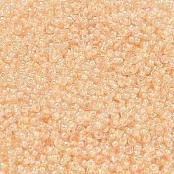 (RR282) Bisque Lined Crystal AB MIYUKI Round Rocailles Beads, Japanese Seed Beads, 11/0, (RR282) Bisque Lined Crystal AB, 11/0, 2x1.3mm, Hole: 0.8mm, about 50000pcs/pound