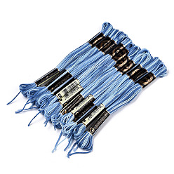 Cornflower Blue 10 Skeins 6-Ply Polyester Embroidery Floss, Cross Stitch Threads, Segment Dyed, Cornflower Blue, 0.5mm, about 8.75 Yards(8m)/skein
