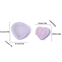 White Melting Heart Scented Candle Food Grade Silicone Molds, Candle Making Molds, Aromatherapy Candle Mold, White, 6.1x6.1x2.7cm, Inner Diameter: 4.9x4.6x1.6cm
