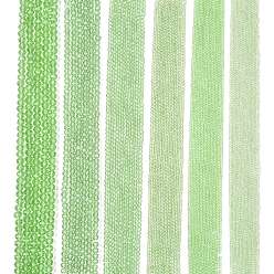 Бледно-Зеленый Стеклянные бусины, граненые, рондель, бледно-зеленый, 4 мм, отверстие : 0.9 мм, около 105~110 шт / нитка, 38~39 см