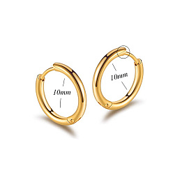 Golden - 10mm Stainless Steel Earrings - Ear Hoop, Pendant, Ear Clip, Ear Decoration.
