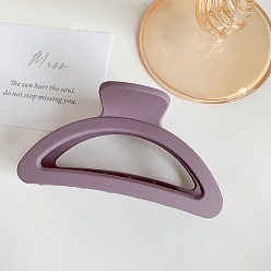 7# Purple Matte Hair Claw Clip for Women, Shark Jaw Clamp with Morandi Headpiece
