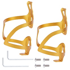 Goldenrod Aluminum Alloy Bicycle Drink Water Bottle Cup Holder Cage, Goldenrod, 148x77x20mm