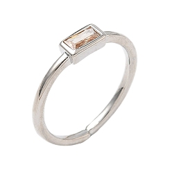 Оранжевый Прямоугольные латунные манжеты со стеклом для женщин, долговечный, стойки покрытие, без свинца и без кадмия, платина, оранжевые, 1.5 мм, внутренний диаметр: 15.3 мм