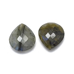 Labradorite Natural Labradorite Beads, Half Drilled, teardrop, Faceted, 18x16x7mm, Hole: 1mm