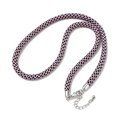 Flamingo Ployester Core-Wrapped Round Cord Necklace Making, with Brass Finding, Platinum, Flamingo, 17.72x0.18 inch(45x0.45cm)