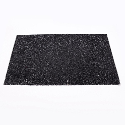 Black Glitter Hotfix Resin Rhinestone, Hot Melt Adhesive on the Back, Costume Accessories, Rectangle, Black, 400x241x2mm