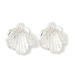 Серебро Шапочки и конусы для бусин, латунные, цветок, серебряные, 14.5x13.5x2.5 мм, отверстие : 1.2 мм