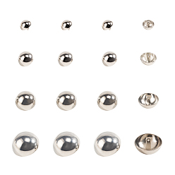 Platinum Alloy Shank Buttons, Dome/Half Round, Platinum, 11.5~27x10~17.5mm, Hole: 1.5mm, 40pcs/box
