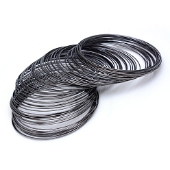 Gunmetal Steel Memory Wire, for Wrap Bracelets Making, Nickel Free, Gunmetal, 20 Gauge, 0.8mm, 60mm inner diameter, 1100 circles/1000g