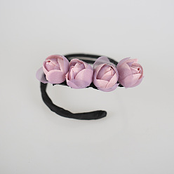 Taro-colored hair curler Lazy fluffy flower bud head styling tool for bun hairstyle.