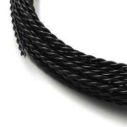 Black Aluminum Wire, Twisted Round, Black, 1.6mm, about 16.40 Feet(5m)/Roll