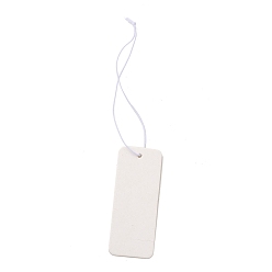 White Blank Paper Price Tags, with Cord, Rectangle, White, 10.5~11cm, Rectangle: 45x18x0.5mm