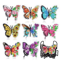 Butterfly DIY Diamond Painting Coaster Kits, crylic Cup Mat, Butterfly, 100mm