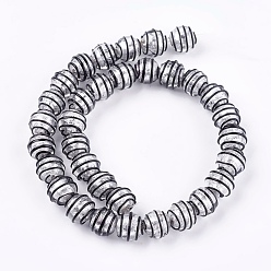 Black Handmade Silver Foil Glass Lampwork Beads, Round, Black, 12.5~13x11~12mm, Hole: 1~2mm