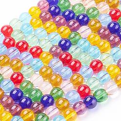 Mixed Color Glass Beads Strands, Multi-Color, Round, Mixed Color, 6mm, Hole: 1mm