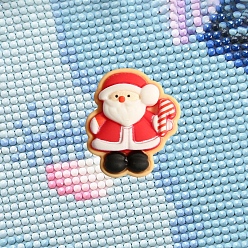Santa Claus Christmas Diamond Painting Magnet Cover Holders, Silicone Locator, Positioning Tools, Santa Claus Pattern, Packing Size: 35x35x18mm