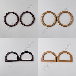 (52) Непрозрачная лаванда 8шт. 4 варианты деревянных круглых и D-образных кольцевых ручек для сумок, для сменных аксессуаров ручек для сумок, разноцветные, 120x84~120x9.5~12.5 мм, внутренний диаметр: 85.5~95.5 мм, 2 шт / стиль