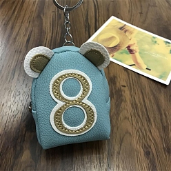 Turquoise Foncé PU portefeuilles en cuir, sac avec numéro, turquoise foncé, 10x7x4 cm