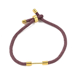 Серо-розавый Плетеный браслет из нейлонового шнура, с латунной фурнитурой , реальный 18 k позолоченный, увядшая роза, 9-1/2 дюйм (24 см), ссылка: 24x4 mm