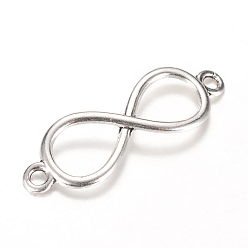 Antique Silver Tibetan Style Alloy Links connectors, Infinity, Cadmium Free & Lead Free, Antique Silver, 31x10x2mm, Hole: 2mm, about 1630pcs/1000g