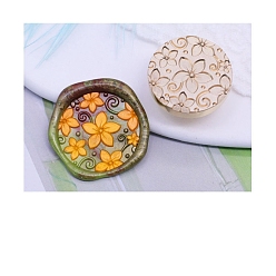 Flower Golden Tone Wax Seal Brass Stamp Head, for Invitations, Envelopes, Gift Packing, Flower, 25mm