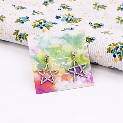 Others 100Pcs Square Paper Earring Display Cards, for Earring Display, 6x6cm