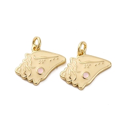 Золотистый Латунь эмаль прелести, морской улитки, стойки покрытие, долговечный, с целью перехода в кольце, без кадмия и без свинца, золотые, 11.5x14x2 мм, отверстие : 2 мм