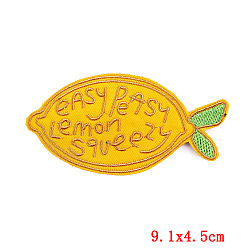 Lemon Word Pattern Computerized Embroidery Cloth Iron on/Sew on Patches, Costume Accessories, Lemon Pattern, 45x91mm