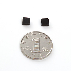 E1112-6 square Magnetic Black Earrings for Men and Women, Non-Pierced Clip-on Ear Studs with Magnet Stone