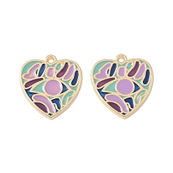 Разноцветный Стойки обшивки сплава эмали подвески, без кадмия, без никеля и без свинца, шарма сердца, красочный, 27x25x2 мм, отверстие : 2 мм