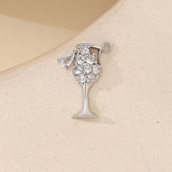 Прозрачный Микро проложить кубического циркония подвески, стеклянные прелести, прозрачные, 21x15 мм