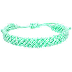 14 light green Multi-colored minimalist waxed thread braided bracelet for daily wear.