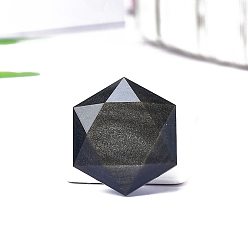 Золотой Обсидиан Натуральный золотой блеск обсидиана, фигурки звезды Давида, статуэтки для украшения рабочего стола для домашнего офиса, 30 мм