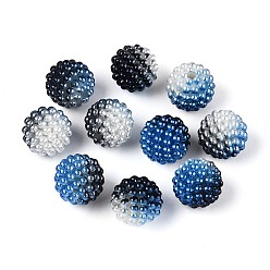 Васильковый Имитация жемчуга акриловые, Берри бисера, комбинированные бисером, круглые, васильковый, 15.5 мм, отверстие : 2.5 мм, около 200 шт / упаковка