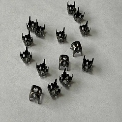 Черный Цвет Металла Квадратные латунные пришивные настройки, настройки гвоздя горного хрусталя, металлический черный , 6x6x0.25 мм, подходит для ss28 горный хрусталь ромбовидной формы, о 2000 шт / комплект