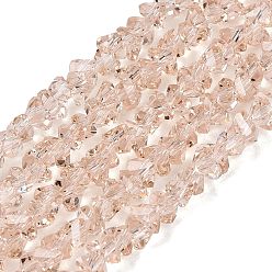 Античный Белый Прозрачные стеклянные бусины, треугольные, граненые, старинный белый, 2~2.5x3.5~4x3.5~4 мм, отверстие : 0.8 мм, около 126~132 шт / нитка, 13.78~14.96'' (35~38 см)