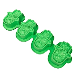Lime Green Hamsa Hand/Hand of Miriam with Evil Eye DIY Silicone Soap Molds, for Handmade Soap Making, Lime Green, 105x330x25mm, Inner Size: 70x85mm