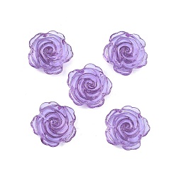 Средний Фиолетовый Стеклянный магнит на холодильник, магнитный, украшения для холодильника, цветок, средне фиолетовый, 26x12.5 мм