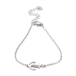 Anchor & Helm 201 Stainless Steel Link Bracelets with Cable Chains, Anchor & Helm, 7-1/4 inch(18.5cm)