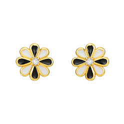 ZJ7823 Copper-studded zircon earrings for women dripping oil rainbow flower lips bee niche design fashion earrings