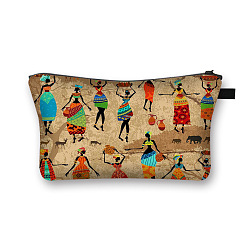 Фора Косметичка из полиэстера с принтом на молнии, сумки-клатчи женские дорожная сумка большой вместимости, оранжевые, 21.5x13 см